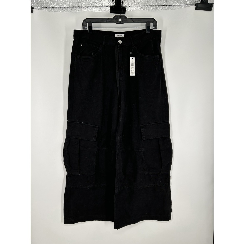 Garage Pantalon Extreme Baggy‎ Cargo Pants Women Size 11 Black Wide Leg Super